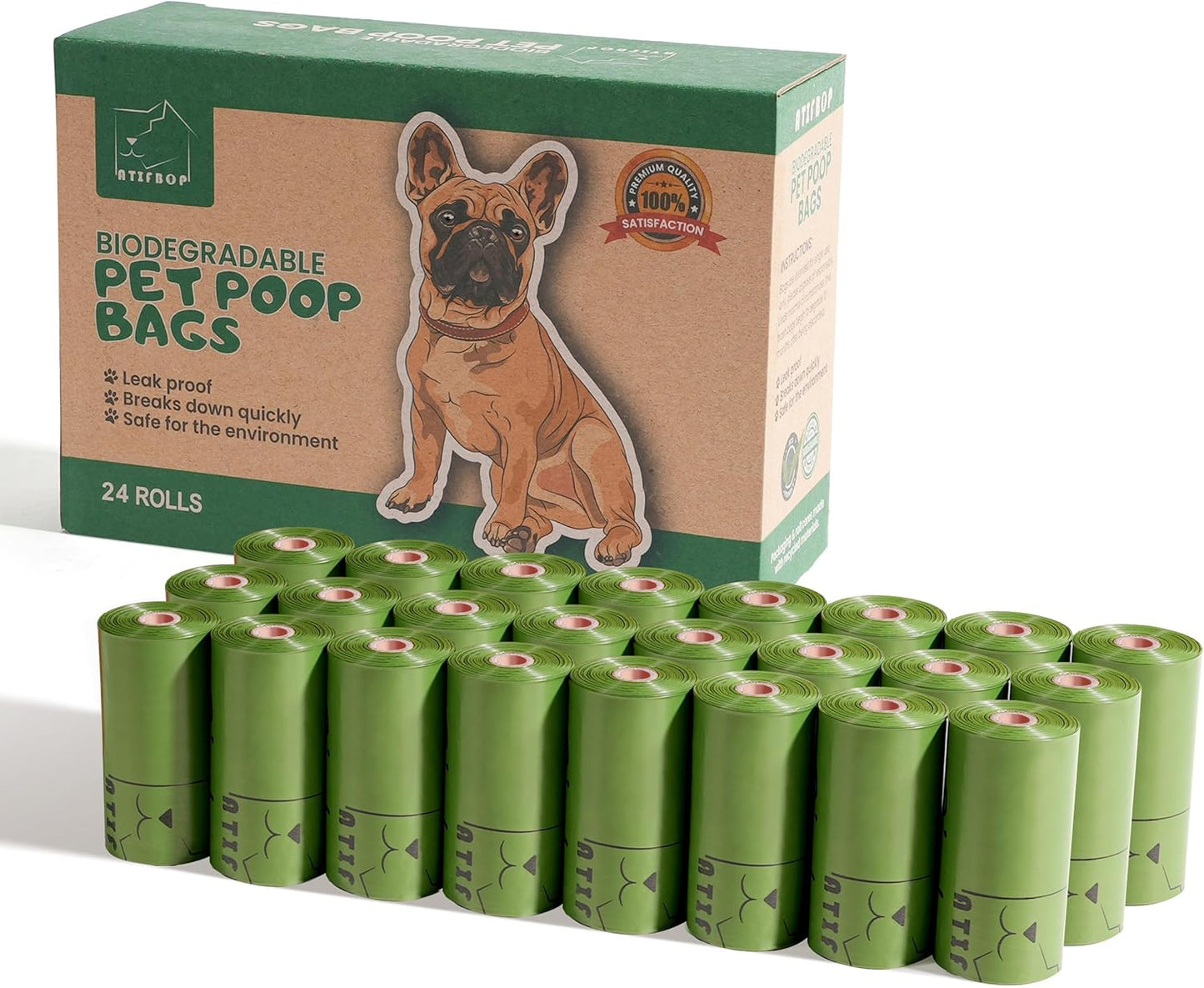 Biodegradable Dog Poop Bags Rolls 360 Count Scented, Leak Proof and Extra Thick Waste Bag Refill (Scented)